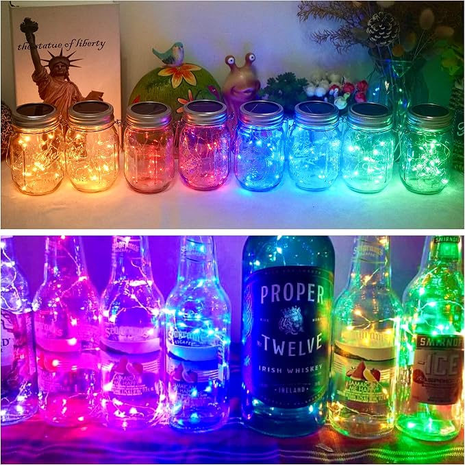20 Packs Fairy String Lights, 6.6FT 20 LEDs Battery Operated Silver Copper Wire Starry String Light for DIY Party Christmas Costume Wedding Easter Table Decorations (Multicolor)