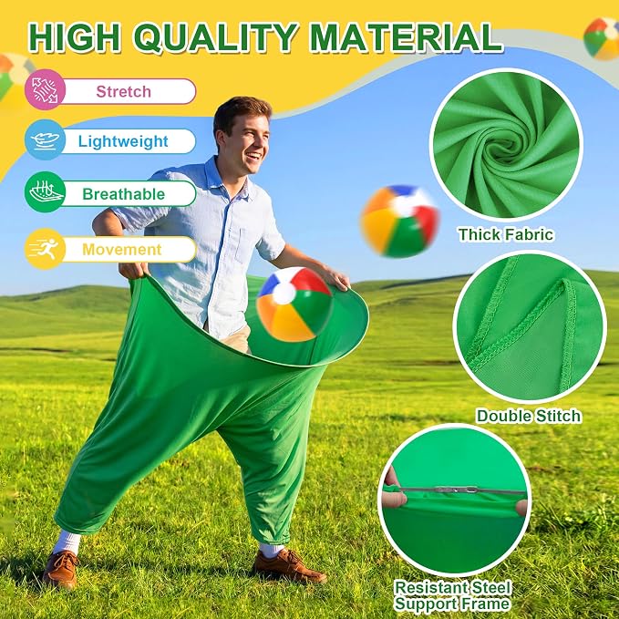 Granny Pants Yard Game, Outdoor Game with Bouncy Ball and Air Pump, Team Relay Family Reunion Party Field Game
