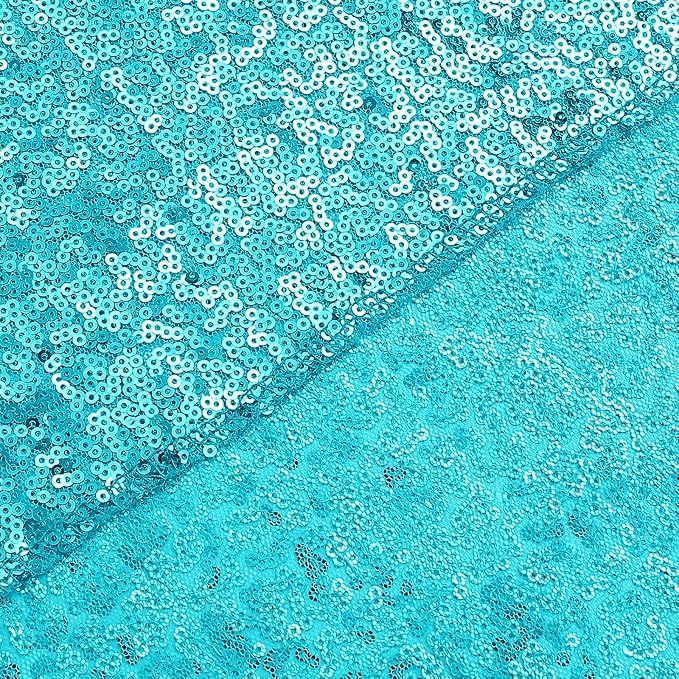 Sugargirl Turquoise Sequin Backdrop Curtain 6 Panels 2FTx8FT Glitter Turquoise Background Drapes Sparkle Photography Backdrop for Party Wedding Birthday Wall Decoration