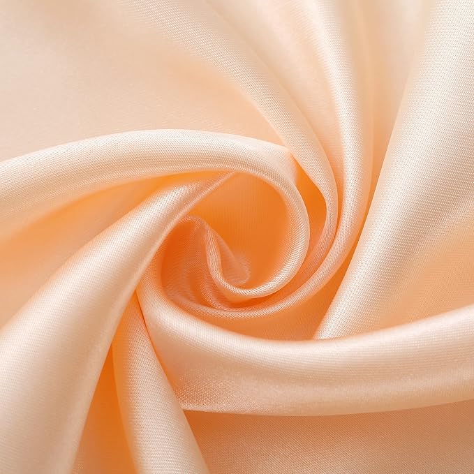 Horbaunal 12 Pack Peach Satin Table Runner 12 x 108 Inch, Smooth Table Runners for Wedding Banquets Birthday Party