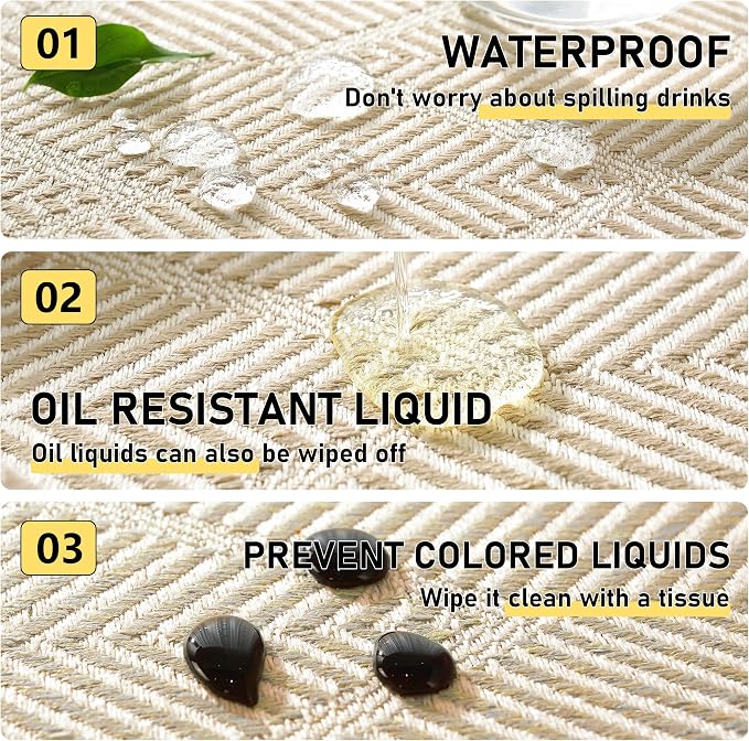Linen Tablecloths for Rectangle Tables,Fabric Tablecloth Advanced Waterproofing Technology for Dinningroom,Farmhouse