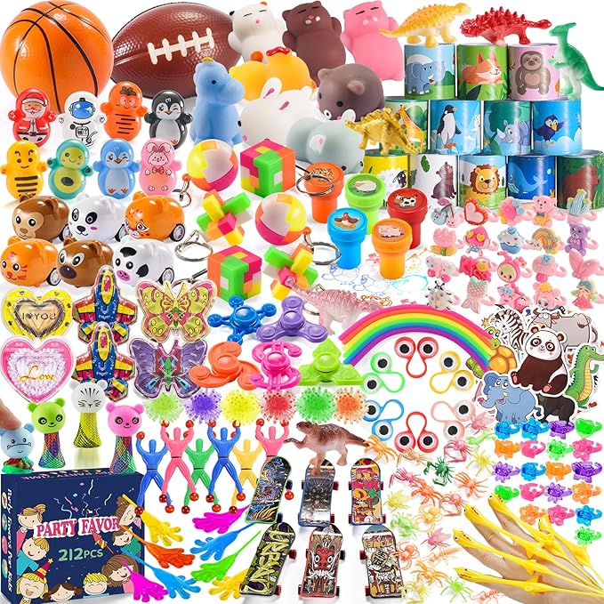 Party Favors for Kids 8-12, Goodie Bags Stuffers, Treasure Chest Prize Box Toys for Classroom Rewards, Birthday Pinata Fillers Christmas Stocking Stuffers Small Bulk Toys for Students School 4-8 3-5