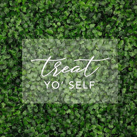 Andaz Press Treat Yo Self Acrylic Bar Sign, 7.5 x 11 Inch, Stand Included, Signage for Wedding, Dessert Bar Table, Bridal Shower, Birthday, Graduation, Holiday Candy Table Sign Treat Yourself Sign