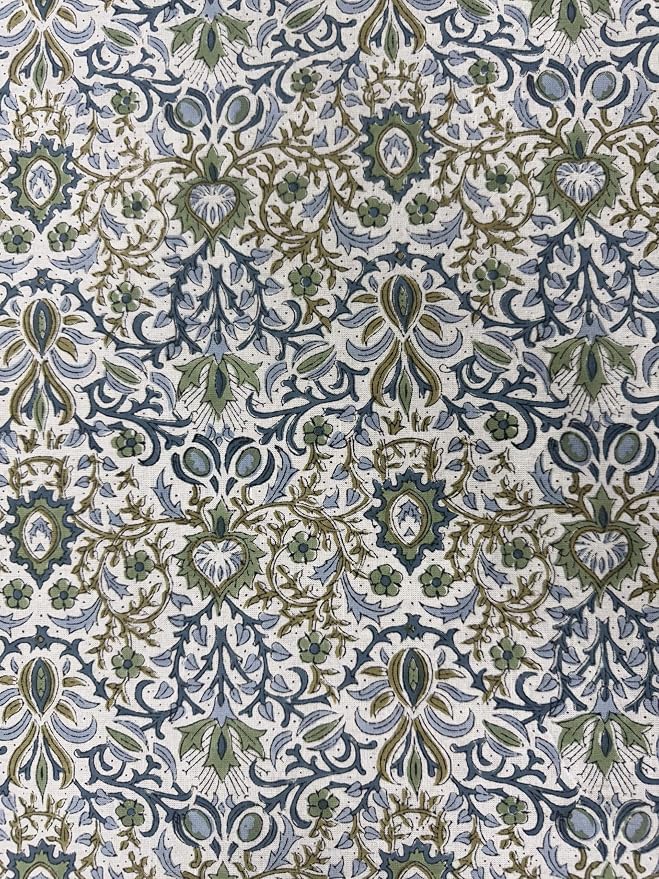Ridhi Hand Block Print Indigo Rectangle Cotton Tablecloth 118" x 70" Reusable Table Cover Decorative Everyday Use for Dining, Farmhouse, Home Gift for Spring, Easter, Summer