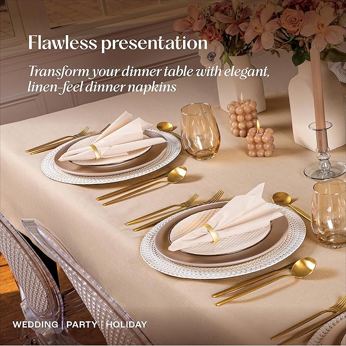 Disposable Linen-Feel Guest Towels [MEDIUM SIZE - Pack of 1500] - Cloth-Like Hand Bathroom Napkins - Soft and Absorbent Paper Napkin for Kitchen, Bathroom, Party, Wedding, Or Event