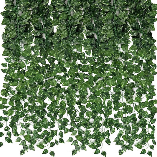 CEWOR Fake Vines for Room Decor 24 Pack 168ft Artificial Ivy Greenery Garland for Bedroom Wall Decor, Hanging Green Leaves for Party Wedding Christmas Decoration