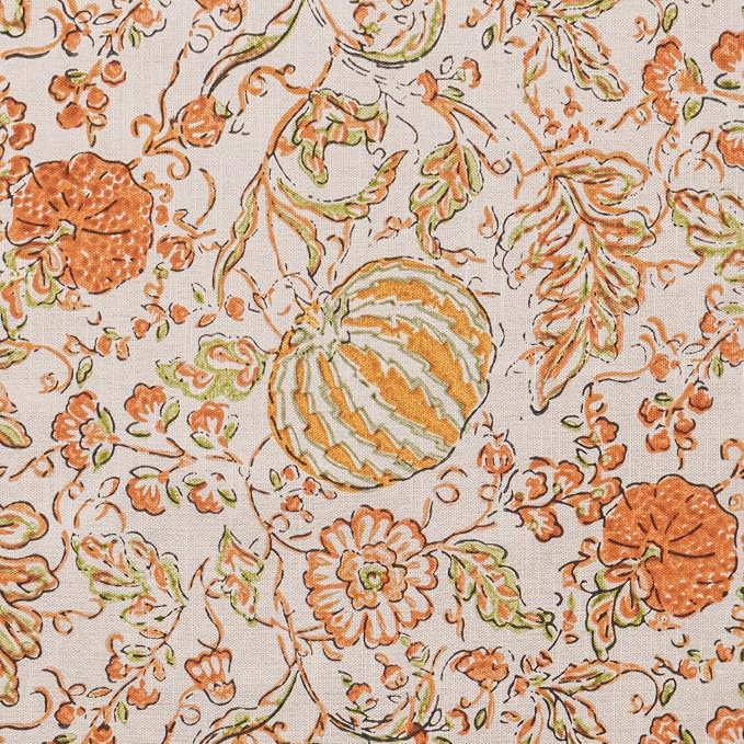 Maison d'Hermine Table Cloth Rectangle Table 100% Cotton 60 x 120 Inches Tablecloth Reusable Decorative Everyday Use for Dining Room, Farmhouse, Home, Party, Festive & Wedding - Pumpkin Spice