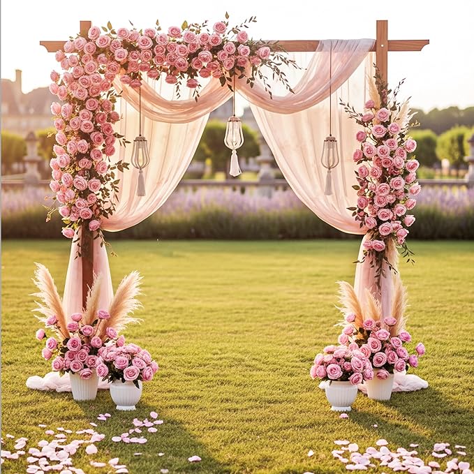 Auihiay 104PCS Pink Roses, Realistic Silk Velvet Pink Artificial Flowers, Real-Touch Fake Roses for Bridal Bouquet, Garden Party, Bedroom Decor, Home Decor, Valentine's Day, Wedding Centerpieces