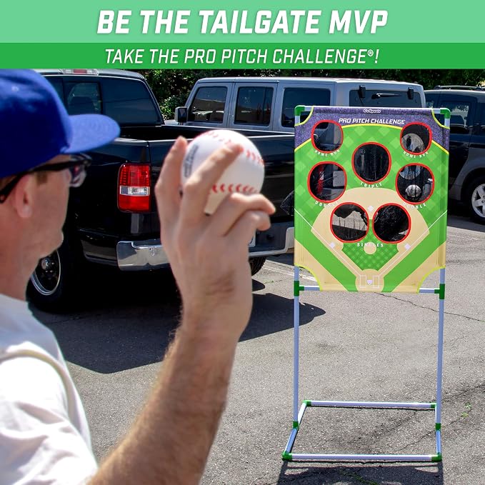 GoSports Football & Baseball Toss Games Available in Football Red Zone Challenge or Baseball Pro Pitch Challenge Choose Between Backyard Toss or Door Hang Targets
