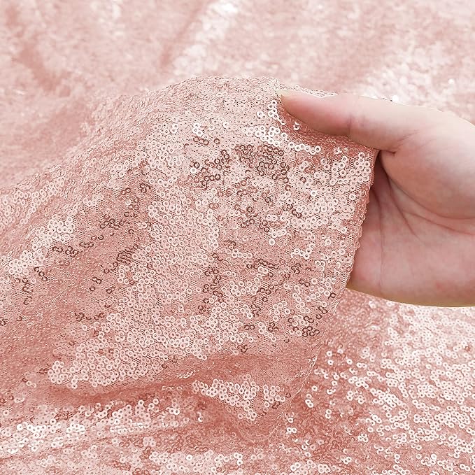Sugargirl 10 Packs 12 x 72 inches Sequin Table Runner, Glitter Rose Gold Table Runner for Birthday Party Supplies Wedding Holiday Celebration Event Decorations