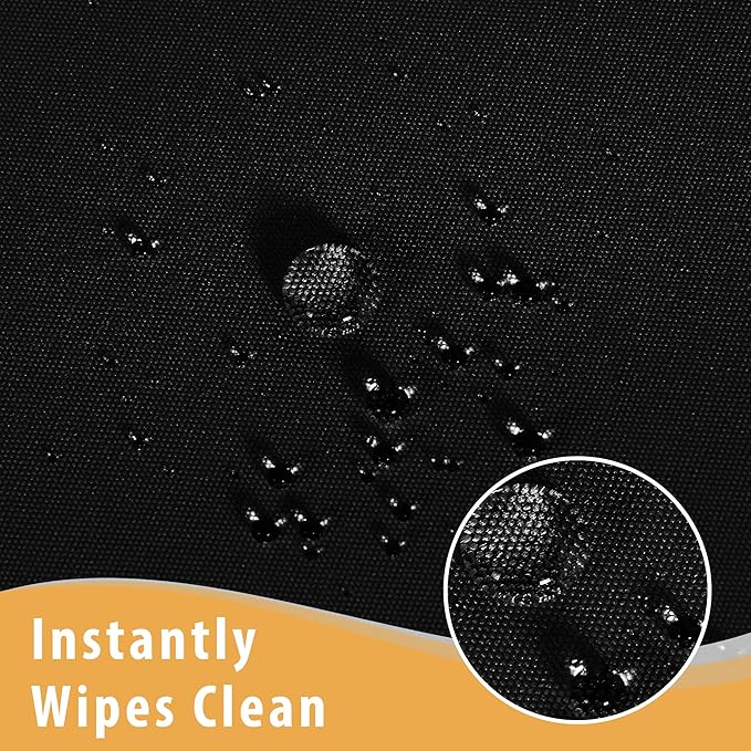 Obstal 4 Pack Black Tablecloth Fitted Table Clothes for 8 Foot Rectangle Tables - Water Resistant Washable Fabric Polyester Rectangle Table Cover for Outdoor/Indoor Uses, 96L x 30W x 30H Inches, Black