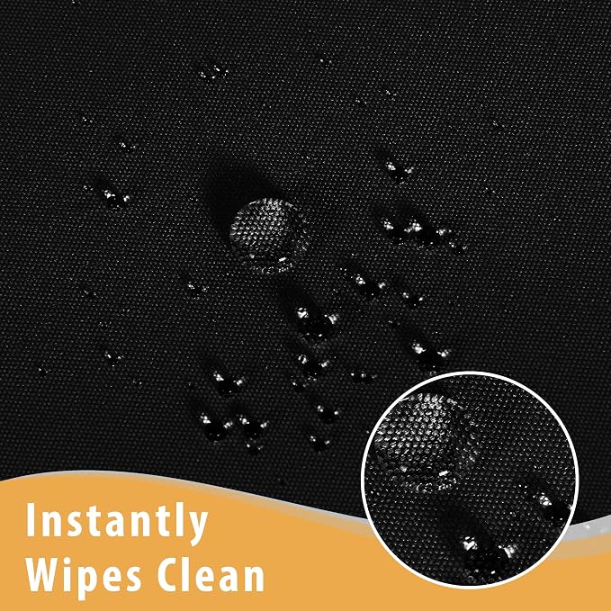 Obstal 2 Pack Black Tablecloth Fitted Table Clothes for 4 Foot Rectangle Tables - Water Resistant Washable Fabric Polyester Rectangle Table Cover for Outdoor/Indoor Uses?48L x 24W x 30H Inches, Black?