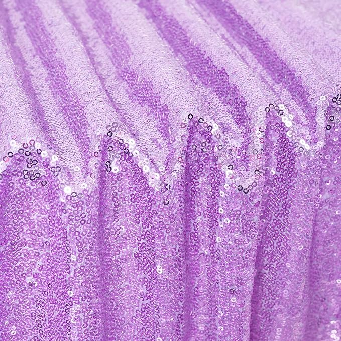 Poise3EHome Lavender Sequin Tablecloth 60×102 Inch Rectangle Sparkly Fabric Table Cloth for Birthday Wedding Party Holiday Baby Shower Christmas Decoration