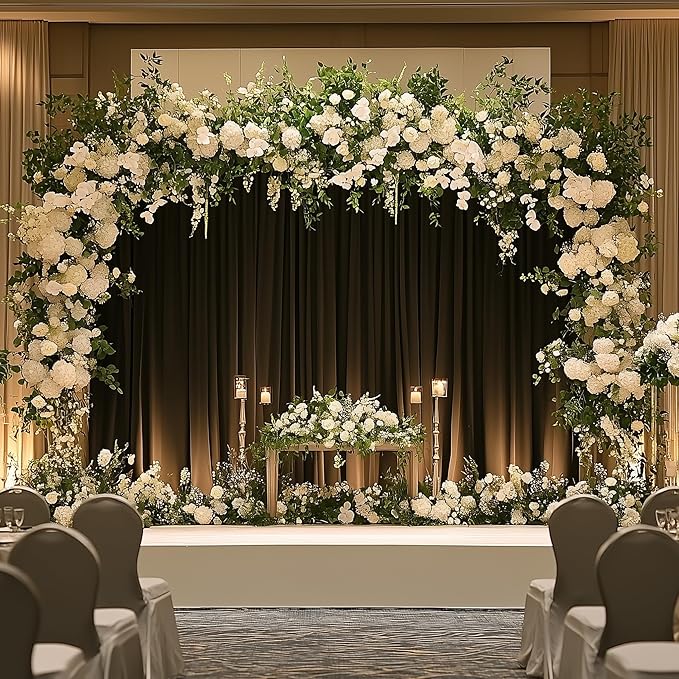 Wokceer Black Backdrop Curtain for Wedding Parties 3 Pack 10x10FT Wedding Curtains Photo Backdrop Drapes Polyester for Photoshoot Baby Shower Birthday Party Curtains Background 6 Panels 5x10FT