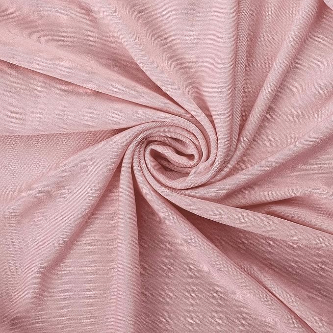 Peomeise Stretch Spandex Chair Cover for Wedding Party Dining Banquet Event (Dusty Rose, 6)
