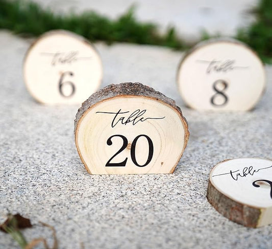 Rainbow Pana Wooden Wedding Table Numbers 1-20, Perfect for Centerpiece, Reception, Decoration, Party, Anniversary