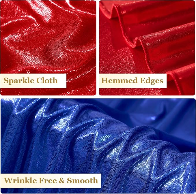 20ftx10ft Royal Blue and Red Sequin Backdrop Curtain Panels for Parties, Wrinkle Free Glitter Photo Backdrop Drapes 4 Panels Shimmer Back Drop Cloth for Wedding Birthday Photography Background