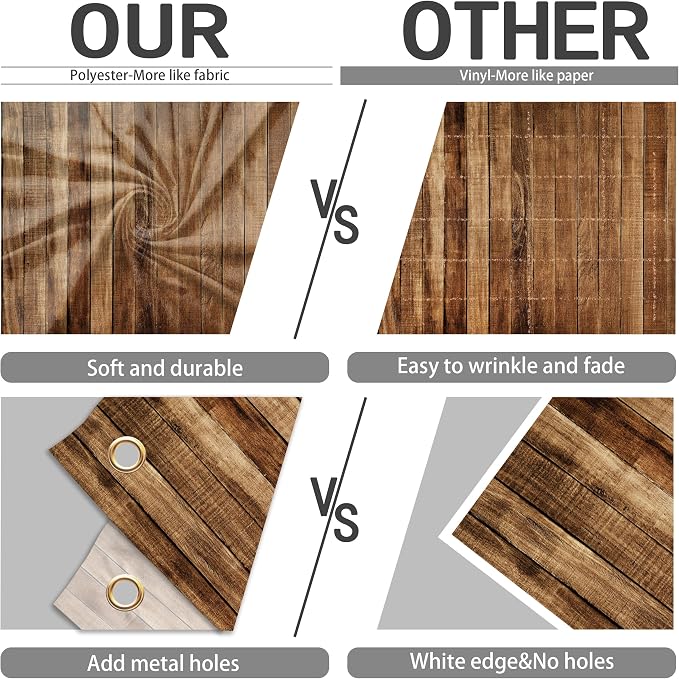 15x10 FT Wood Backdrop for Photography Rustic Brown Wooden Board Background Decoration Large Floor Wall Photo Booth Birthday Party Banner Holiday Celebration Event Anniversary Supplies