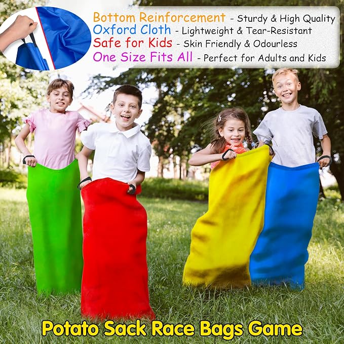 LINAYE Field Day Games Outdoor Activities, Carnival Lawn Yard Picnic Family Reunion Games Tug of War Rope Sack Race Bags for Adults and Kids Ring Toss Egg and Spoon 3 Legged Race for Birthday Party