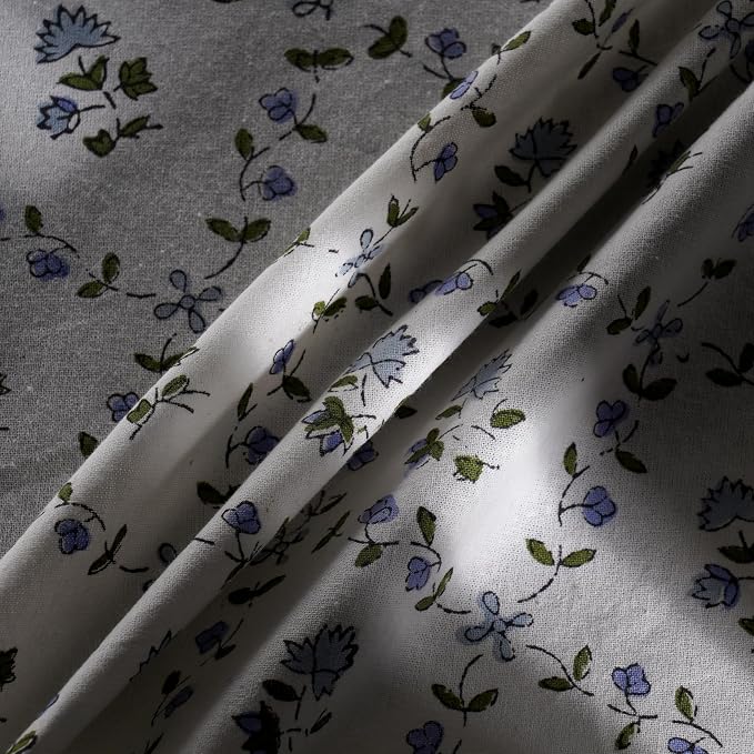 Ridhi Round Tablecloth Hand Block Print 100% Cotton Reusable Powder Blue 60 Inch Table Cover Decorative Everyday Use for Dining, Home, Party, Wedding, Farmhouse, Party Gift for Spring, Mother's Day