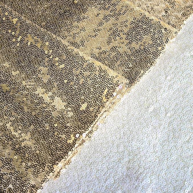JYFLZQ Champagne Sequin Table Runner 12" x 72" Pack of 5 Sparkly Champagne Metallic Table Runner Glitter Sequin Runner for Table Birthday Party Event Decorations