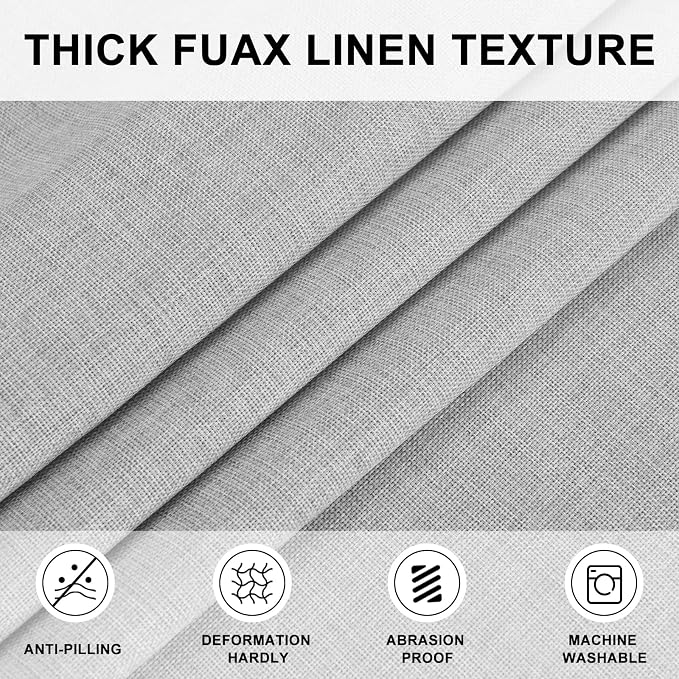 Hiasan 120 Inch Round Tablecloth Linen - Wrinkle and Stain Resistant Washable Polyester Fabric Table Cloth for Patio Dining Room Kitchen Party, Light Grey