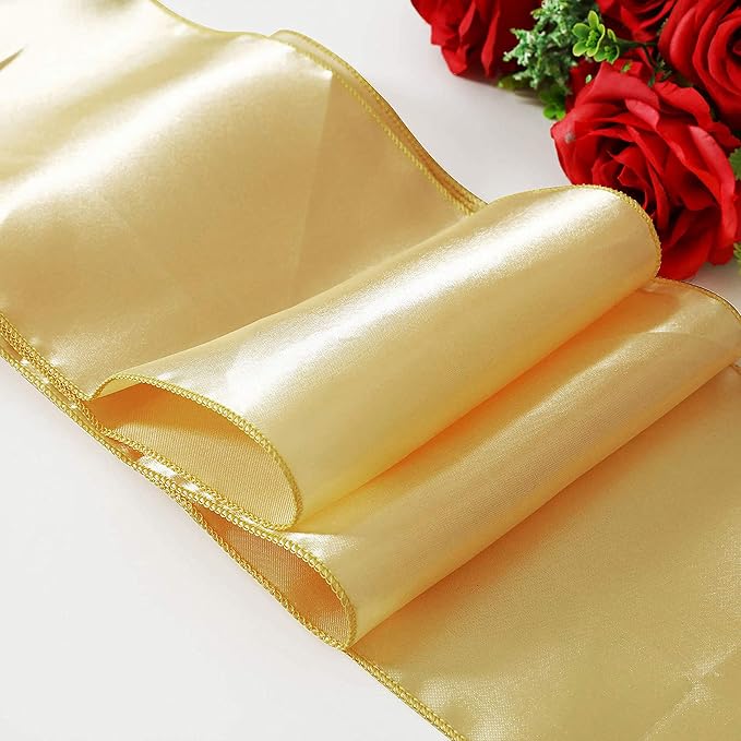 Obstal 50 PCS Satin Chair Sashes Bows for Wedding Reception- Universal Chair Cover Back Tie Supplies for Banquet, Party, Hotel Event Decorations