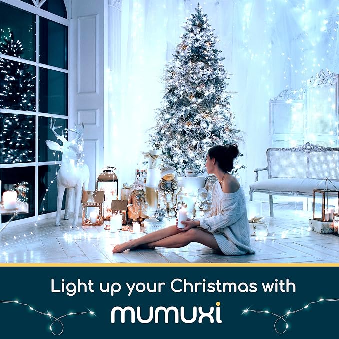 MUMUXI Battery Operated 16 Pack of Copper Wire LED Fairy Lights, 10ft Cool White, Easy to Shape, Waterproof, Indoor/Outdoor Use