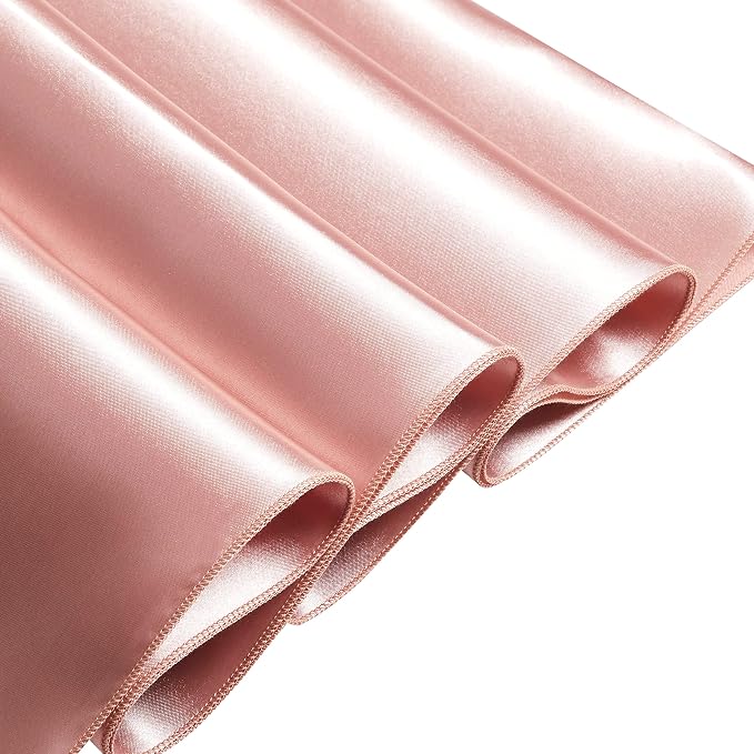 50 Pcs Rose Gold Satin Chair Sashes Bows Universal Chair Cover for Wedding Reception Events Banquets Party, Hotel Event Decorations, 6 x 108 inch