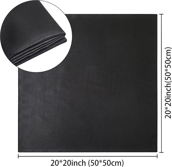 50 Pack Square Satin Dinner Napkins, 20x20 Inches Silky Soft Smooth Table Cloth Napkins for Restaurant Weddings Banquet Party Decoration, Black
