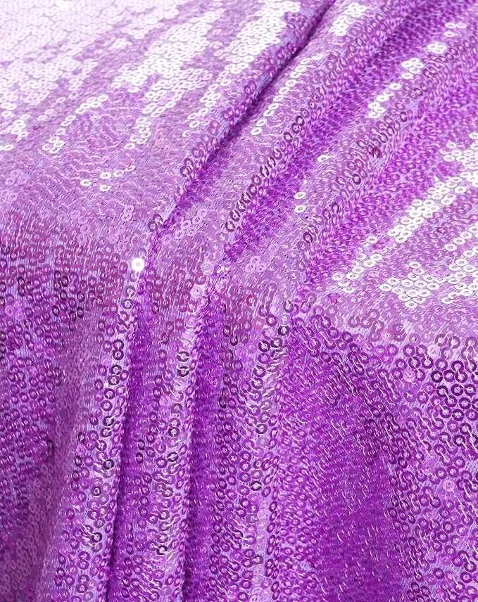 Eternal Beauty Lavender Tablecloth, 120 Inch Round Sequin Tablecloth for Party Cake Dessert Table Exhibition Events