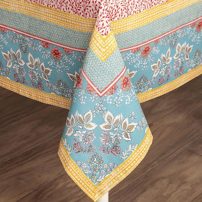 Maison d' Hermine Table Cloth Rectangle Table 100% Cotton 60 x 108 Inches Tablecloth Reusable Decorative for Dining Kitchen Room Farmhouse Party Home Hotel Restaurant Spring Summer - Marquise