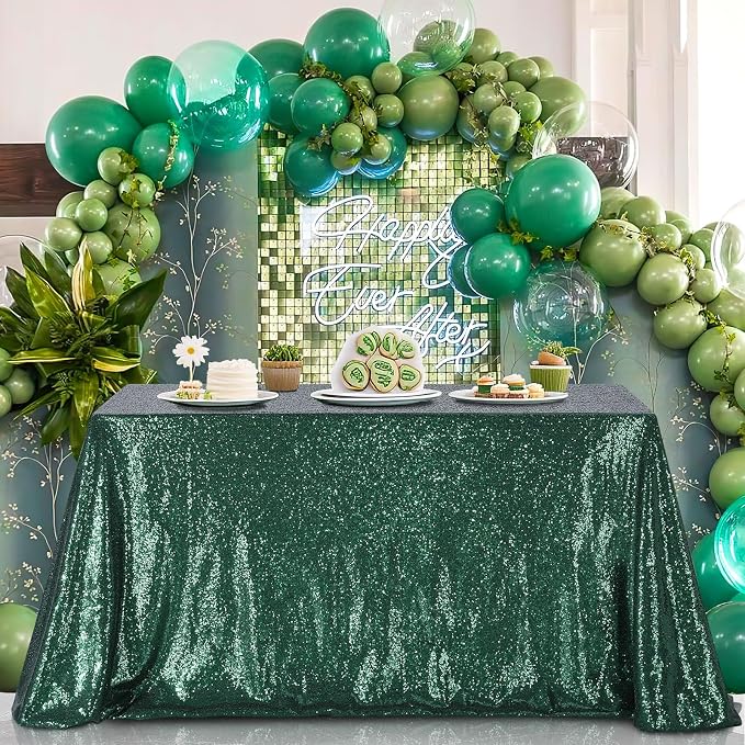 B-COOL Sparkle Sequin Tablecloth Rectangle: Table Cloth Linen Glitter Cake Table Cloth for Wedding Party Banquet Christmas Birthday 50x80 Inch