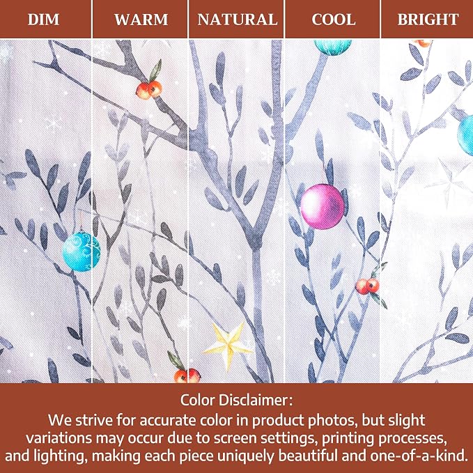 Maison d' Hermine Table Cloth Round Table 100% Cotton 63 Inches Fall Tablecloth Reusable Everyday Use for Thanksgiving Christmas Decorations Dining Farmhouse Party (Fairy Christmas)