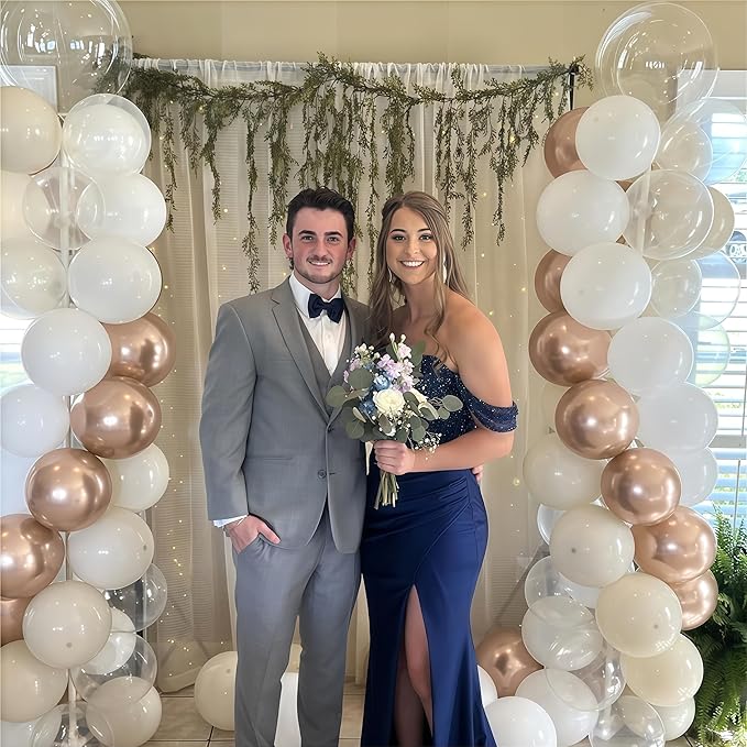 Beige Champagne Gold Balloons Garland Arch Kit, 102PCS White Sand Metallic Champagne Gold Nude Neutral Cream Balloons for Wedding Baby Bridal Shower Boho Birthday Anniversary Party Decorations