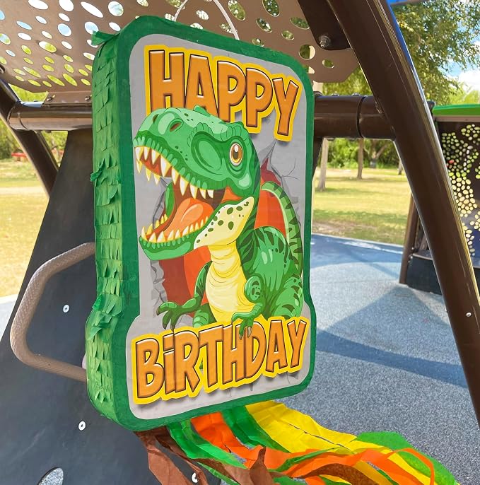 Jergrim Dinosaur Birthday Pinata, 4 Pc Set, T-Rex Jurassic Party Supply, Dino Parties Decor, Roar Pinatas, Birthday Games, Mexican Piñata De Dinosaurio Fits Pinata Stuffers And Dinosaurs Party Favor