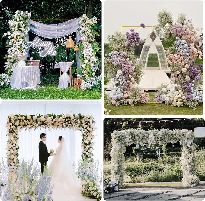 Wokceer Wedding Arch Backdrop Stand Square 7.2 x 7.2 FT Wedding Arches for Ceremony Metal Balloon Arch Frame for Wedding Birthday Party Garden Arbor Anniversary Event Decor