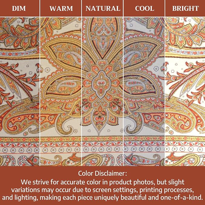 Maison d' Hermine Table Cloth Rectangle Table 100% Cotton 60 x 108 Inches Tablecloth Reusable Decorative Everyday Use for Dining Room, Farmhouse, Home, Party, Festive & Wedding - Kashmir Paisley