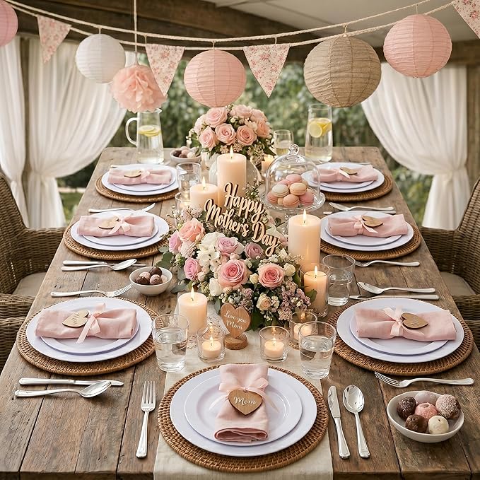 KIRE 120PCS White Plastic Plates - Heavy Duty White Disposable Plates for Party/Wedding - Include 60Pieces 10.25inch Dinner Plates - 60Pieces 7.5inch Dessert/Salad Plates