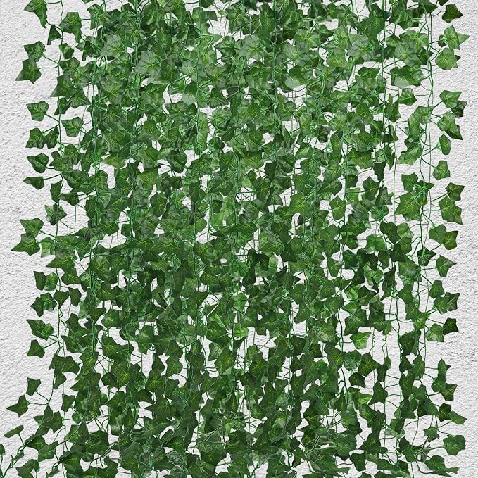 RECUTMS 258 FT Fake Vines Greenery Leaf Garland Ivy Vine Foliage Flowers Hanging for Wedding Party Garden Home Kitchen Office Aesthetic Wall Bedroom Living Room Wedding Party Patio Decor(36 Pack)