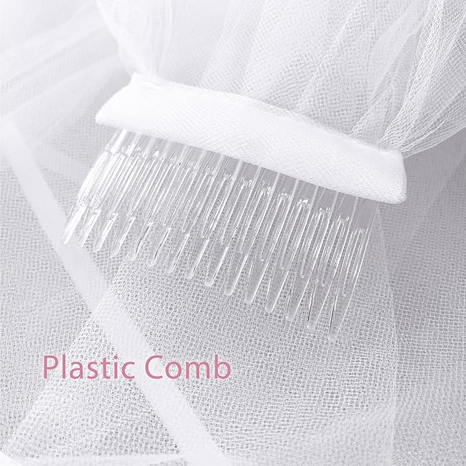 LADY&HOME Bridal Veil Wedding Veil With Comb Bachelorette Party Decorations,Bridal Shower Accessory,Bride To Be Gift