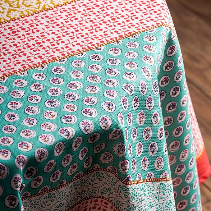 Maison d' Hermine Table Cloth Round Table 100% Cotton 63 Round Inches Tablecloth Reusable Decorative for Dining Kitchen Room Farmhouse Party Home Hotel Restaurant Spring Summer - Provence