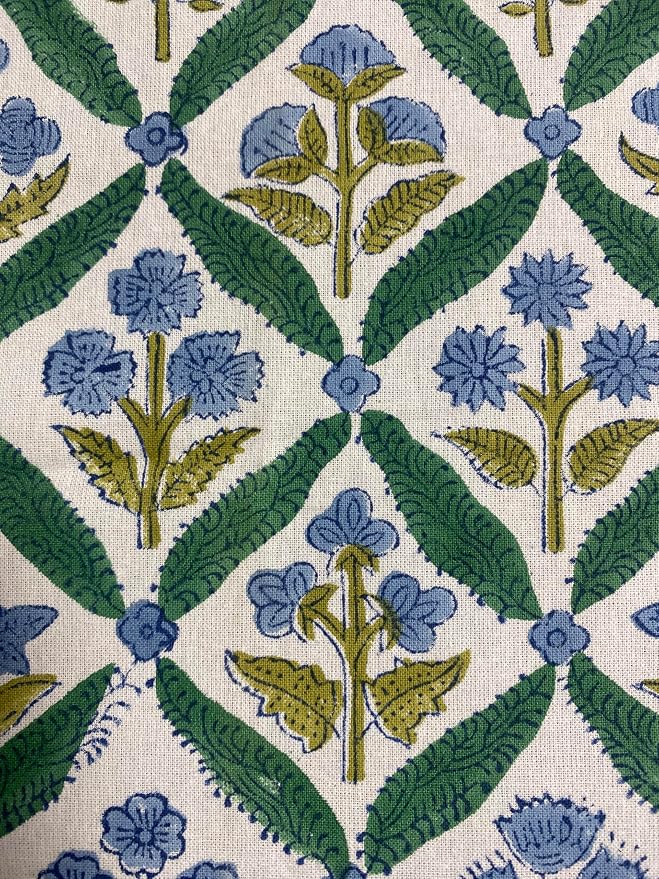 Ridhi Round Tablecloth Hand Block Print 100% Cotton Reusable Sea Green 110 Inch Table Cover Decorative Everyday Use for Dining, Home, Party, Wedding, Farmhouse, Party Gift for Spring, Mother's Day