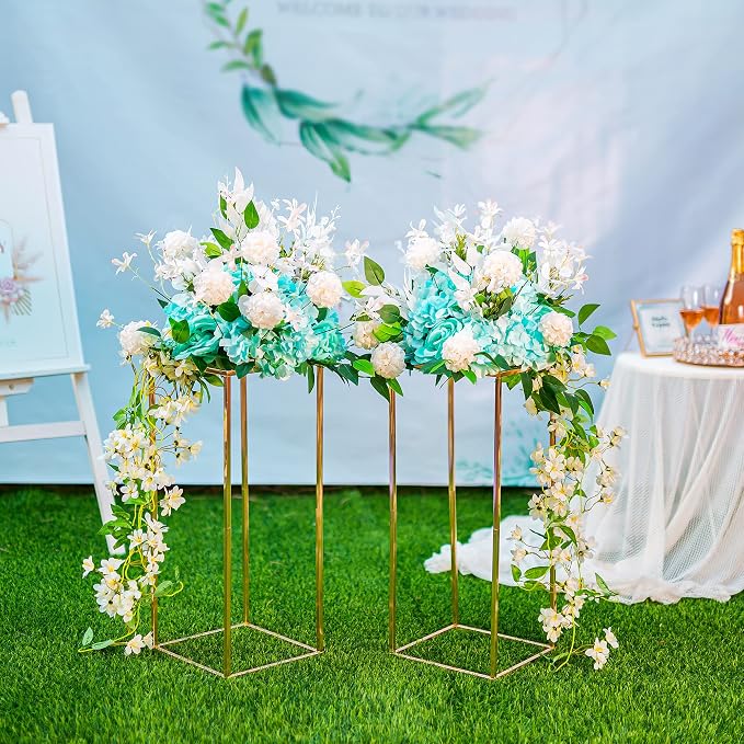 Gold Flower Stand for Table: 23.6” Tall Centerpiece Stand for Wedding Table Reception Floral Center Pieces with Home Decoration Party Event 10 PCS