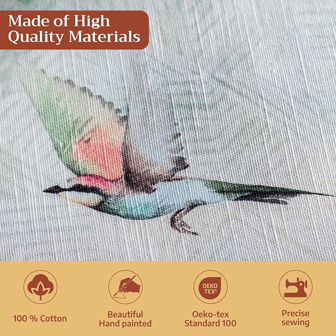 Maison d' Hermine Table Cloth Rectangle Table 100% Cotton 60 x 90 Inches Tablecloth Reusable Decorative for Dining Kitchen Room Farmhouse Party Home Hotel Restaurant Spring Summer - Flying Birds