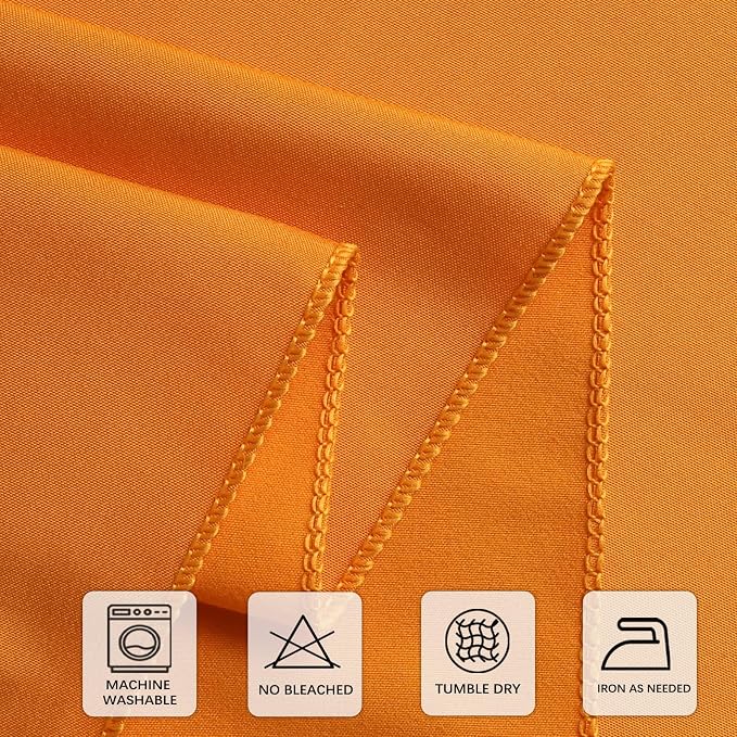 8 Packs Orange Tablecloth 60x126 Inch Rectangular Table Cloths for 8ft Rectangle Table, Wrinkle Resistant Polyester Tablecloth Washable Table Covers for Wedding Party Buffet Dining