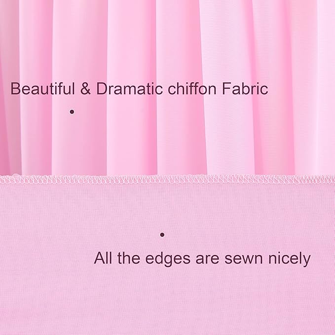 10ft x 10ft Pink Backdrop Drapes, Wrinkle-Free Sheer Chiffon Fabric Photo Draping Backdrop for Wedding Arch Party Ceremony Galentines Day Decorations