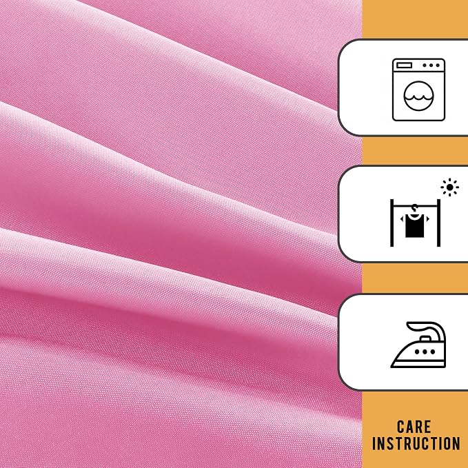 Obstal 2 Pack Table Clothes for 4 Foot Rectangle Tables - Water Resistant Washable Fabric Polyester Rectangle Table Cover Protector for Wedding, Banquet and Trade Shows, 48L x 24W x 30H Inches, Pink