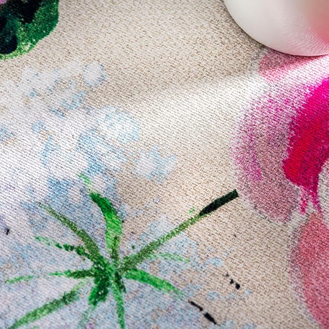 Maison d' Hermine Table Cloth Round Table 100% Cotton 63 Round Inches Tablecloth Reusable Decorative for Dining Kitchen Room Farmhouse Party Home Hotel Restaurant Spring Summer - Pivoine
