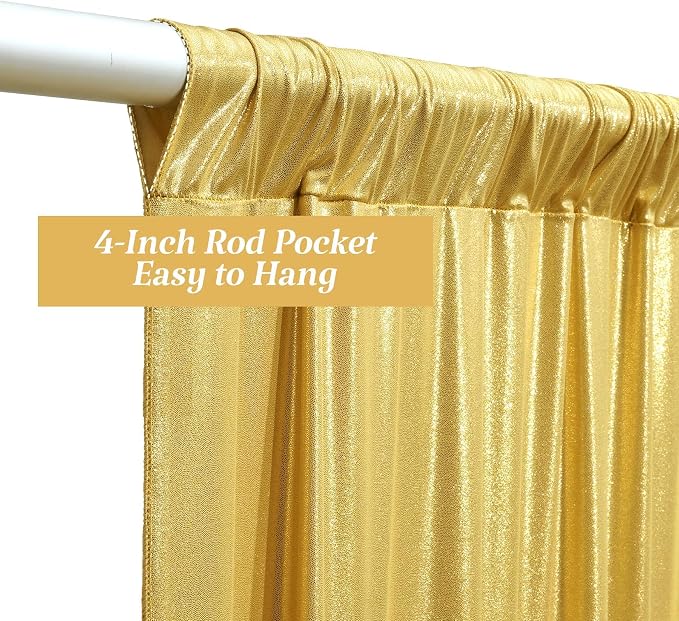 10×10FT Gold Sequin Backdrop Curtains Wedding Backdrop Drapes Wrinkle-Free Thick Glitter Photo Background Fabric for Birthday Graduations Friendgiving Christmas Party Photography Stage Decor